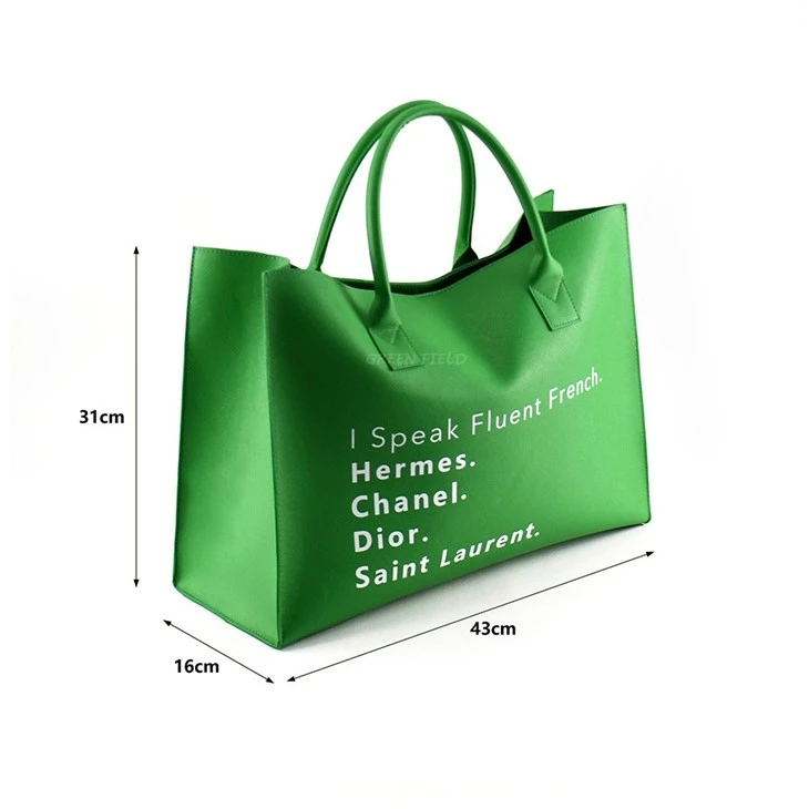 Green PU Tote Bag
